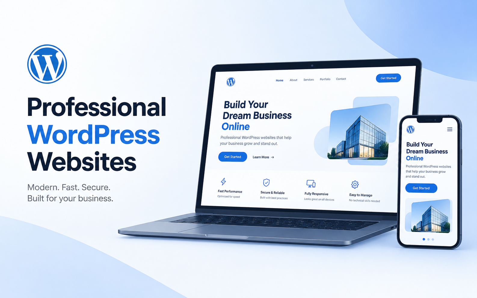 I will build a professional responsive wordpress website for your business